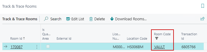 Map Track & Trace Rooms to CBC Rooms Codes